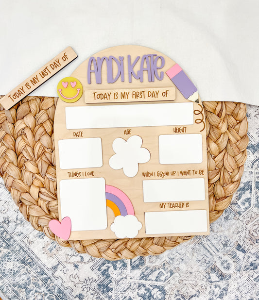 Rainbow Back to School Sign