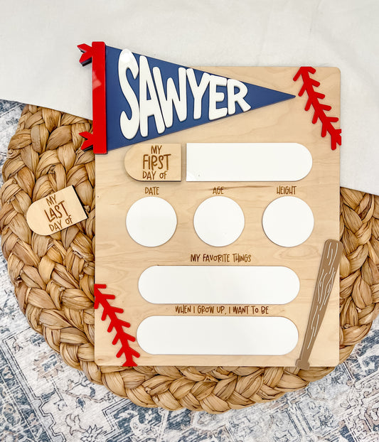 Baseball Back to School Sign