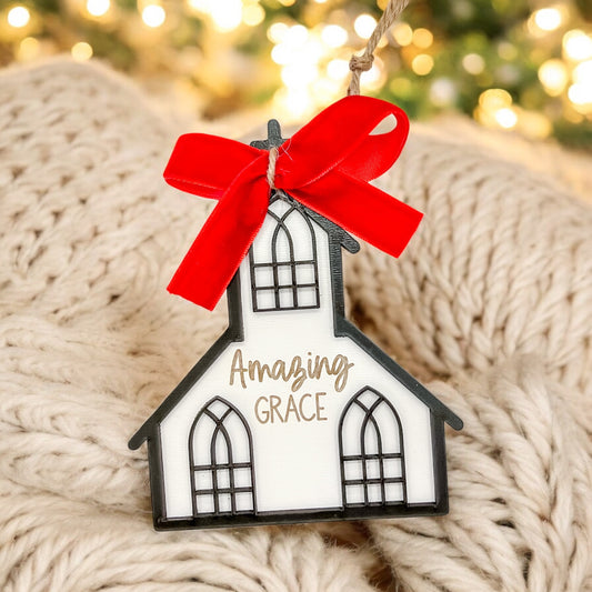 Amazing Grace Church House Ornament