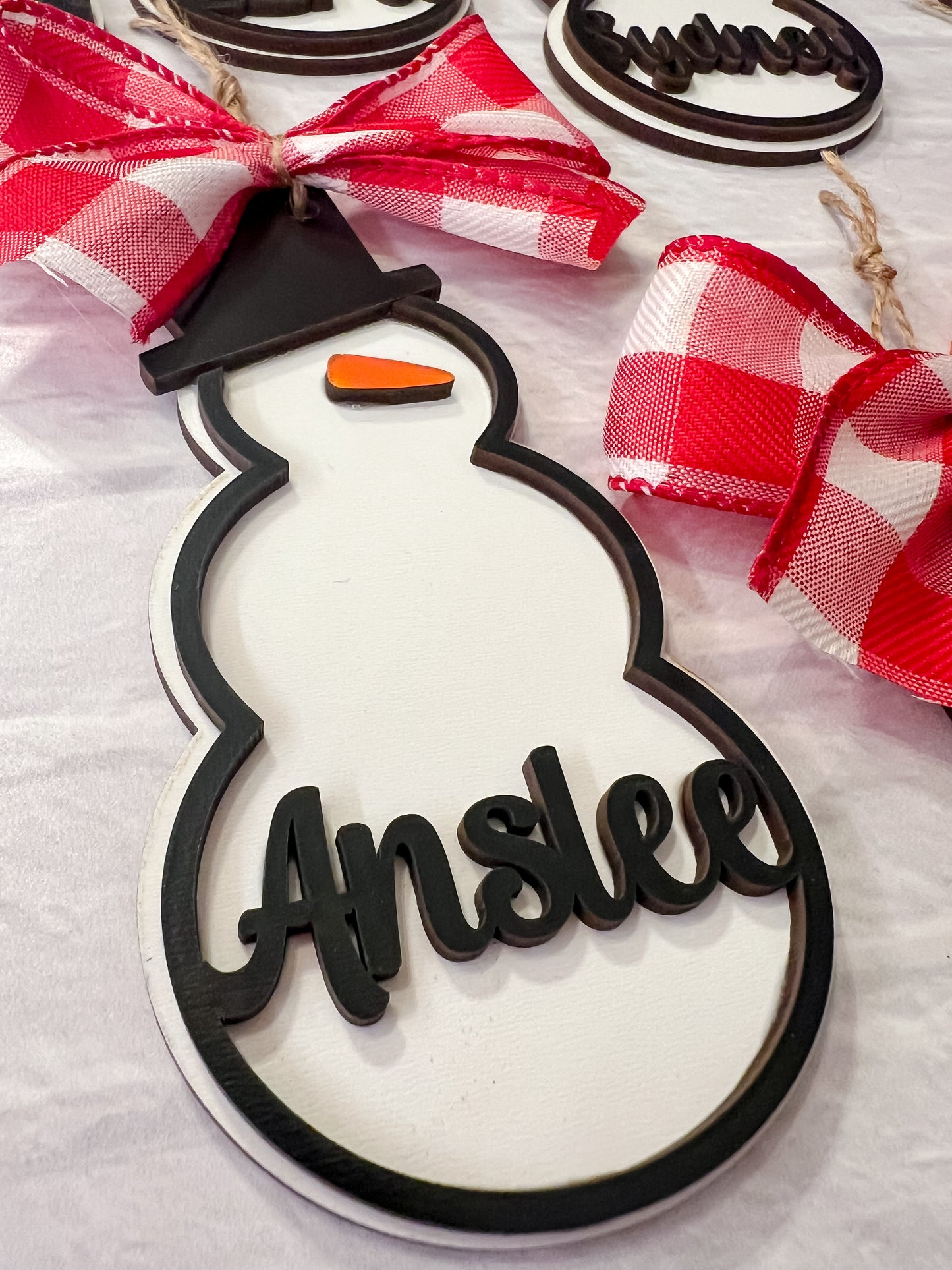 Snowman Name Ornament