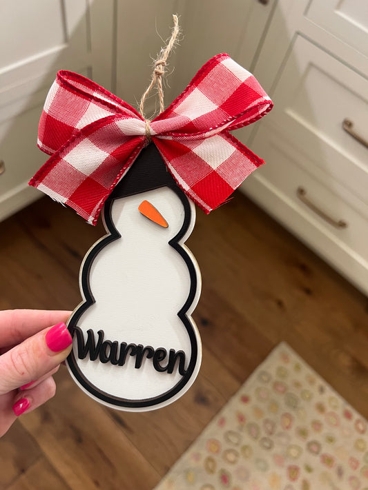 Snowman Name Ornament