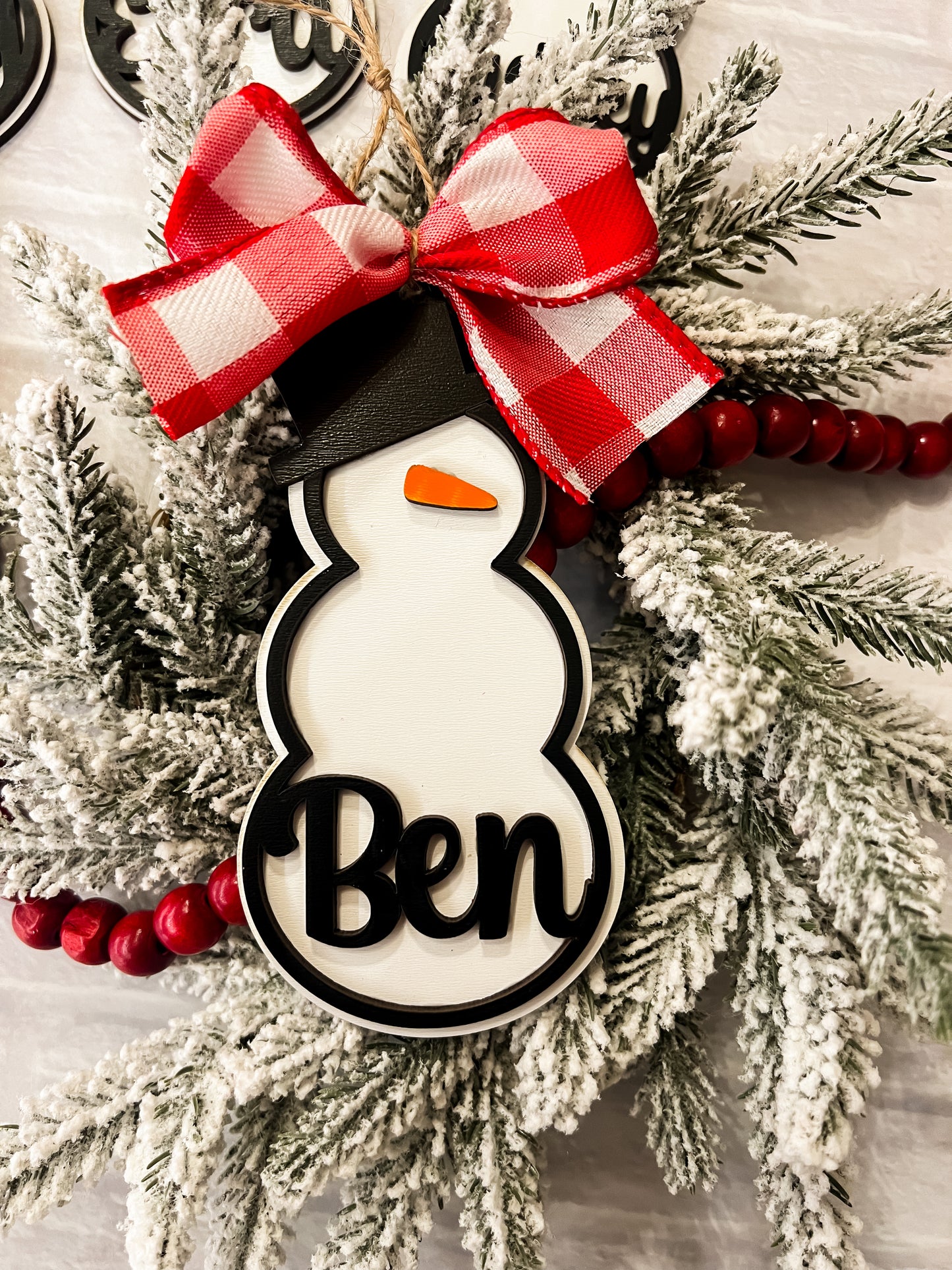 Snowman Name Ornament