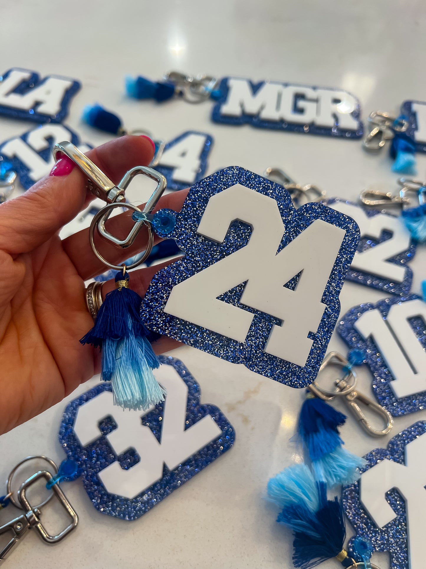 School Spirit Player Number Bag Tags