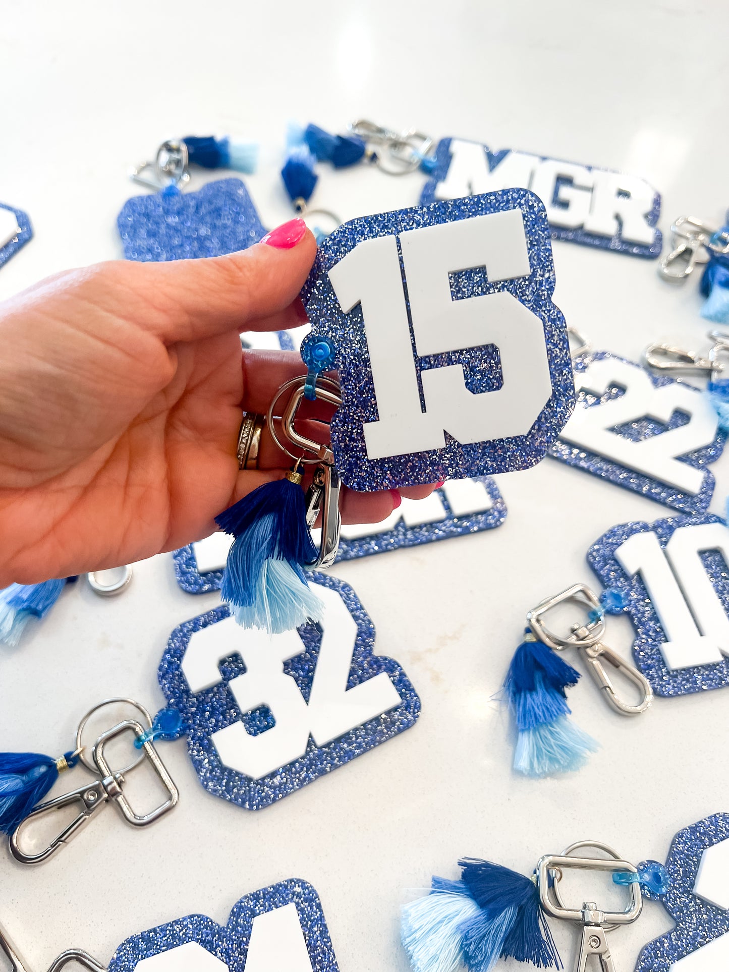 School Spirit Player Number Bag Tags