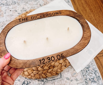Personalized Dough Bowl Candle