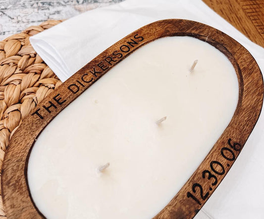 Personalized Dough Bowl Candle