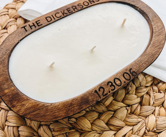 Personalized Dough Bowl Candle
